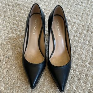 Coach Black court shoe 3 1/2” heel